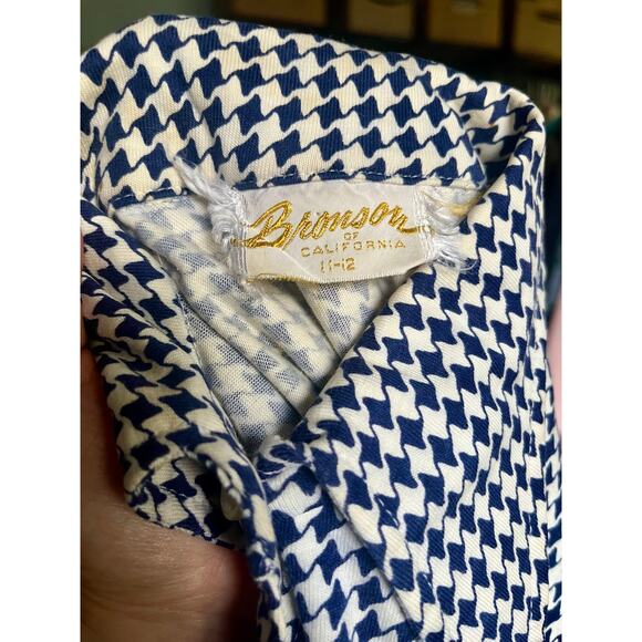 Vintage 70’s Bronson California Navy Blue White Drop Waist Playsuit Jumper Small - Picture 3 of 6
